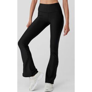 Alo Airlift High-Waist Game Changer Leggings Black Hi-Rise Button Bootcut Flare